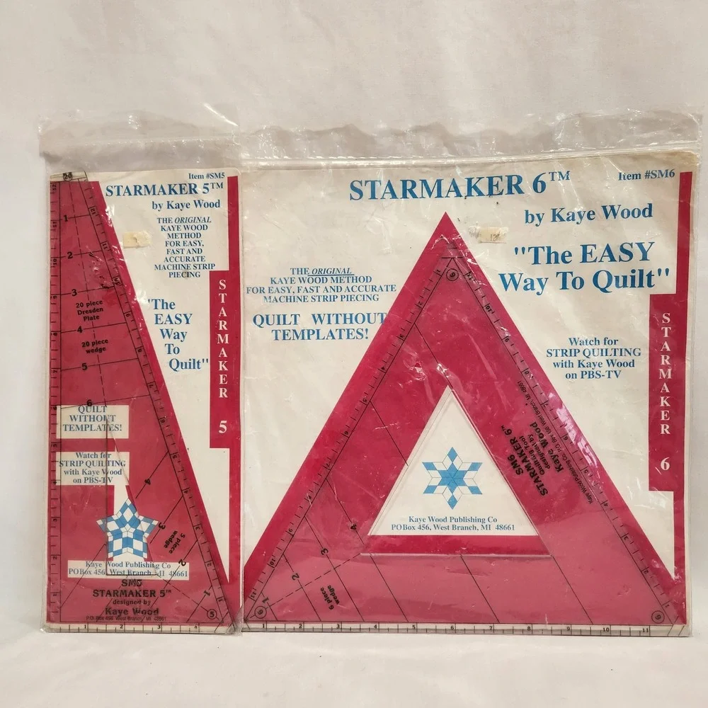 Kaye Wood Starmaker 5‎ & 6 Quilting Rulers SM5 SM6 Strip Piecing Templates Set